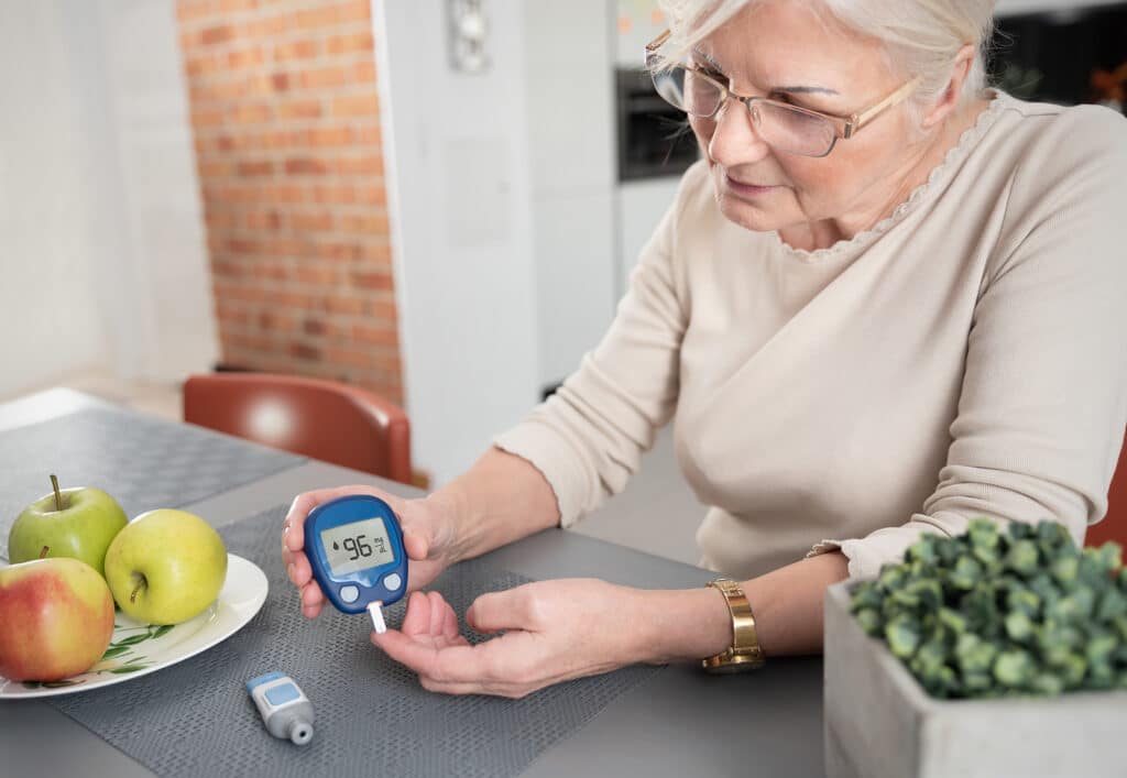 Skilled nursing care can help seniors with diabetes manage their diets and blood sugar levels.